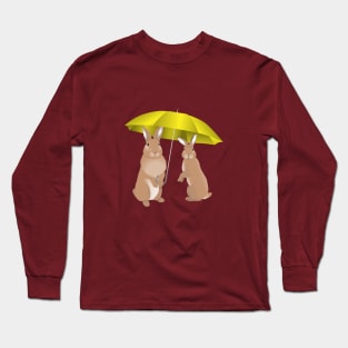 Rabbits with umbrella Long Sleeve T-Shirt